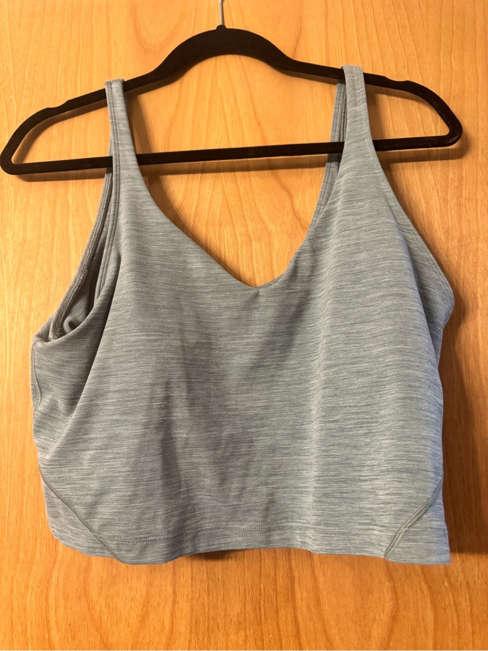 lululemon athletica Heathered Light Green V-Neck Sports Bralette